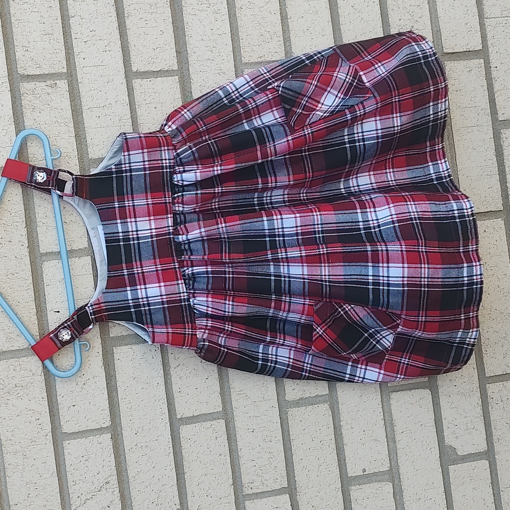 Bonnie Jean Red Paid Dress - Picture 3 of 9